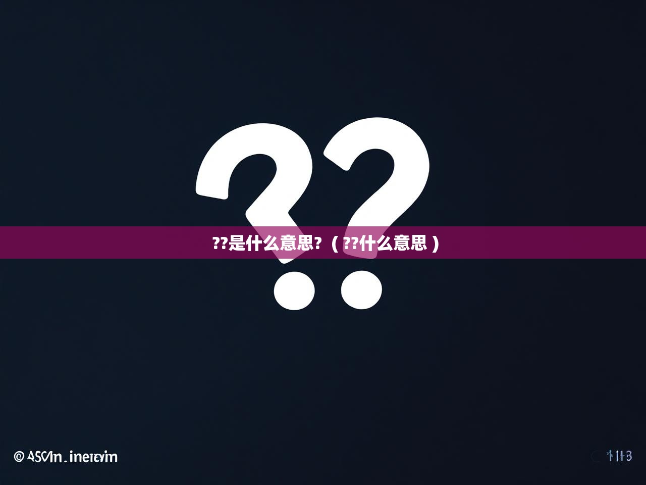  ??是什么意思?  ( ??什么意思 )