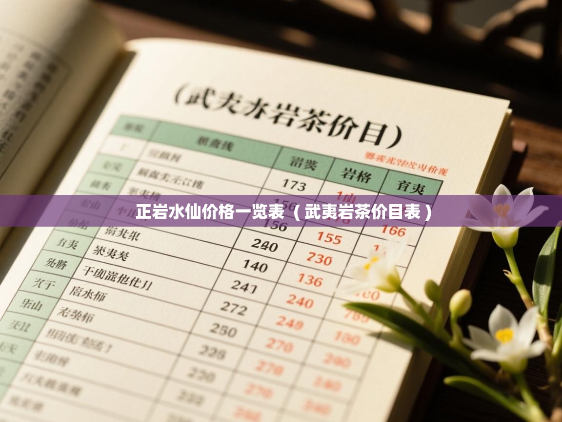  正岩水仙价格一览表  ( 武夷岩茶价目表 )
