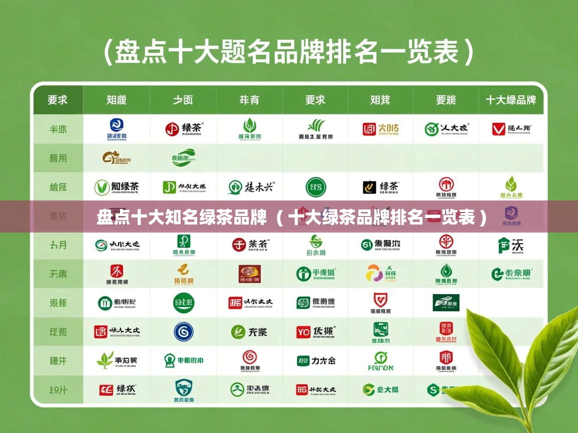  盘点十大知名绿茶品牌  ( 十大绿茶品牌排名一览表 )