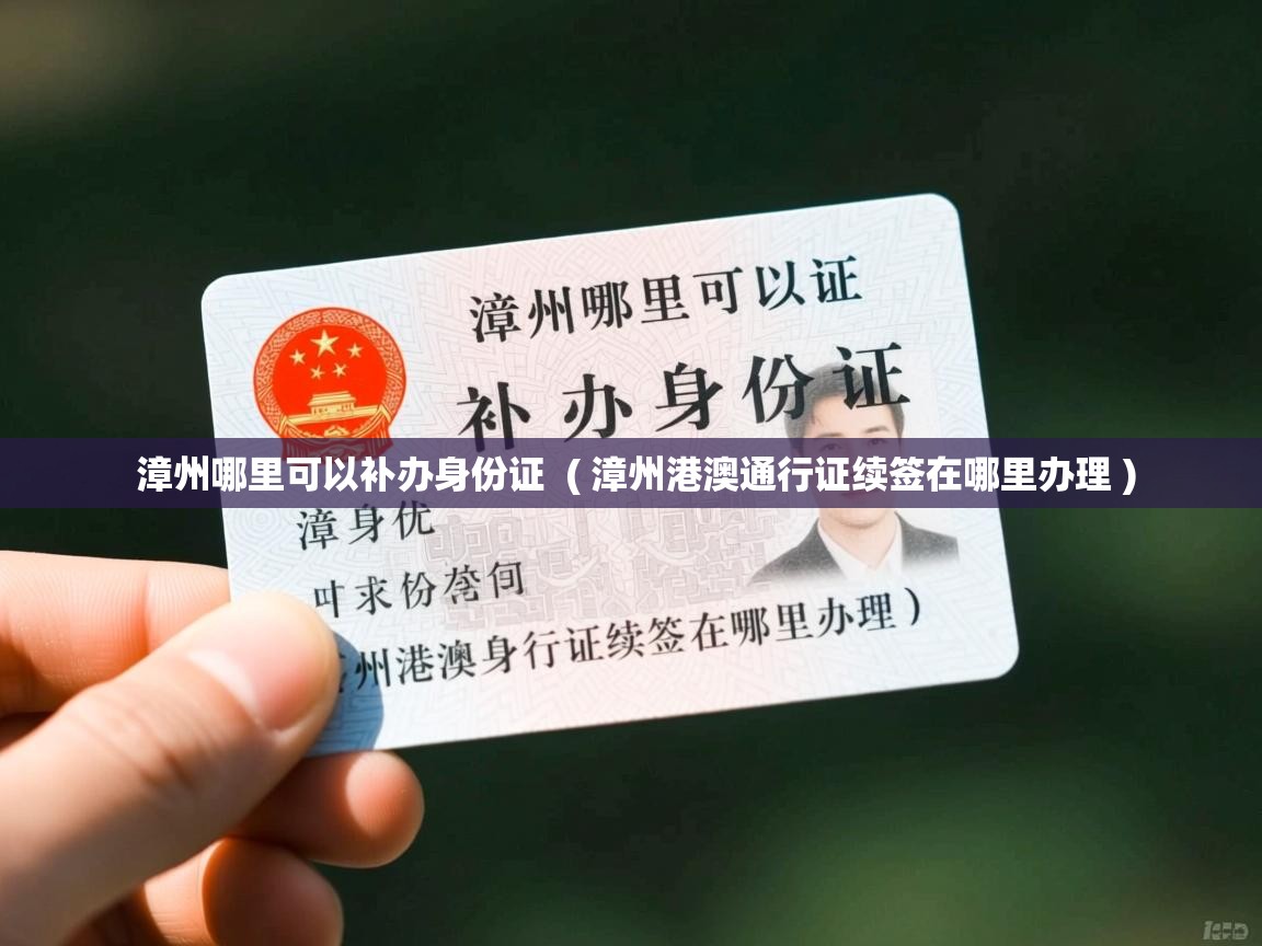  漳州哪里可以补办身份证  ( 漳州港澳通行证续签在哪里办理 )