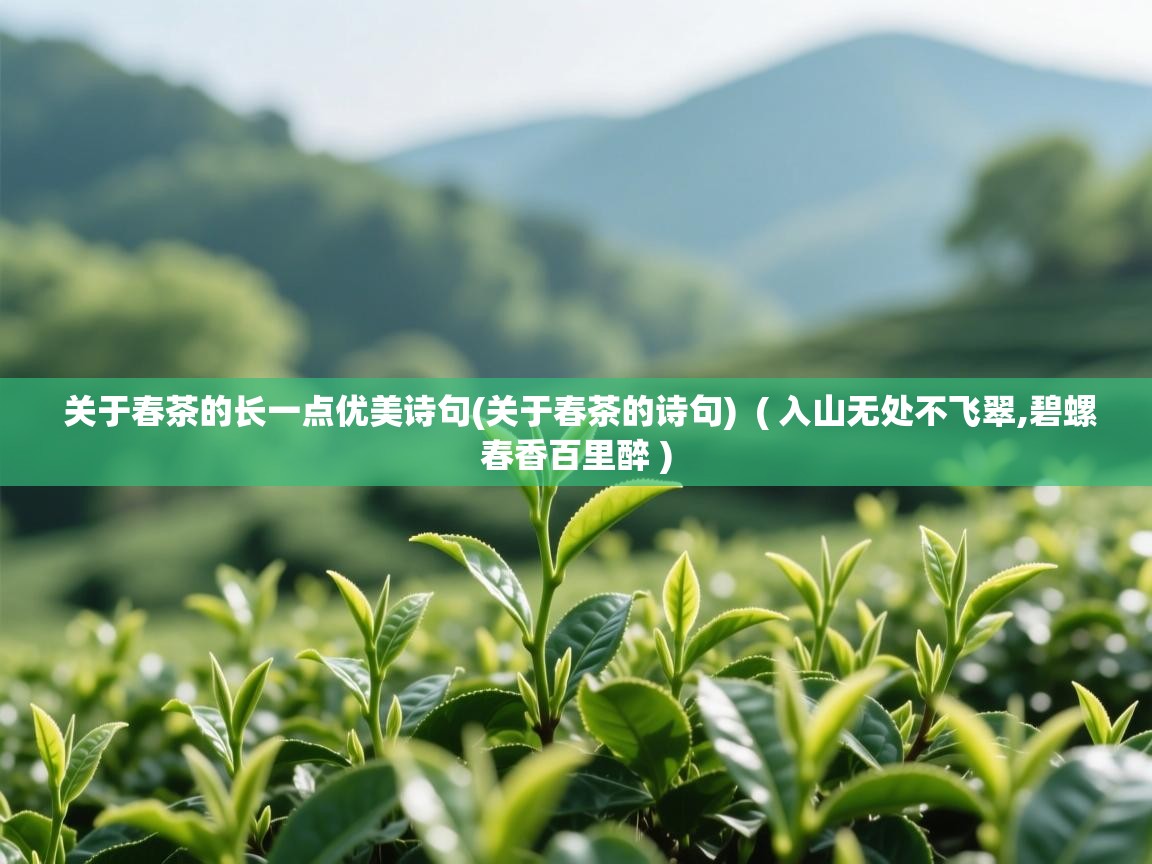  关于春茶的长一点优美诗句(关于春茶的诗句)  ( 入山无处不飞翠,碧螺春香百里醉 )