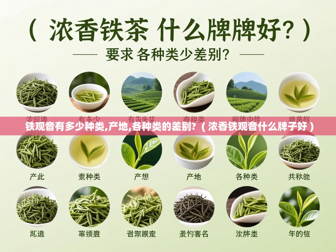 详细阅读: 铁观音有多少种类,产地,各种类的差别?  ( 浓香铁观音什么牌子好 )  铁观音有多少种类,产地,各种类的差别?  ( 浓香铁观音什么牌子好 )