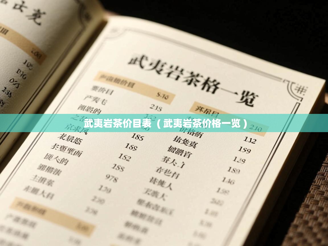 武夷岩茶价目表  ( 武夷岩茶价格一览 )