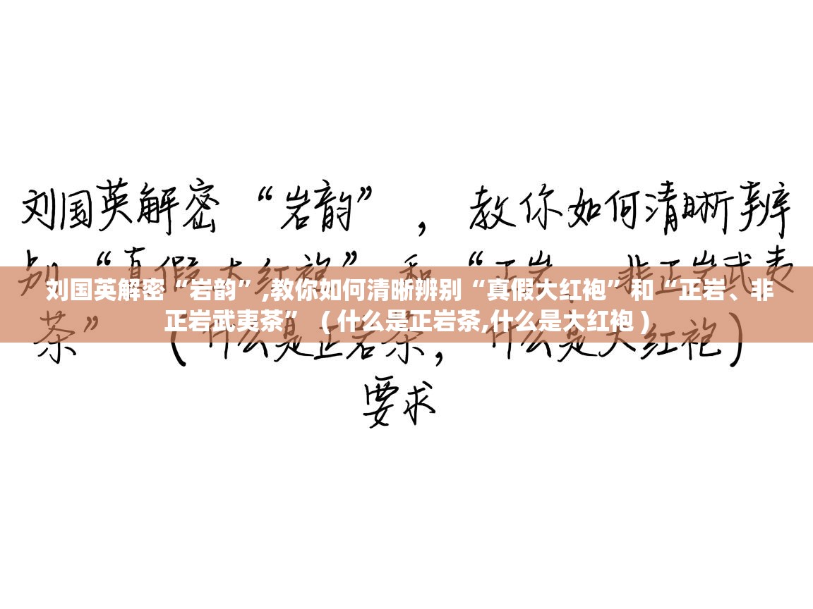  刘国英解密“岩韵”,教你如何清晰辨别“真假大红袍”和“正岩、非正岩武夷茶”  ( 什么是正岩茶,什么是大红袍 )