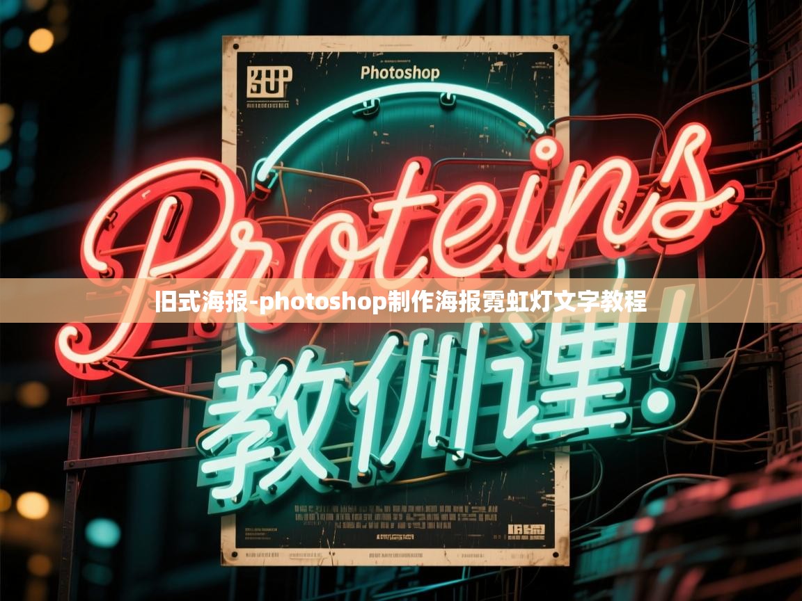  旧式海报-photoshop制作海报霓虹灯文字教程 