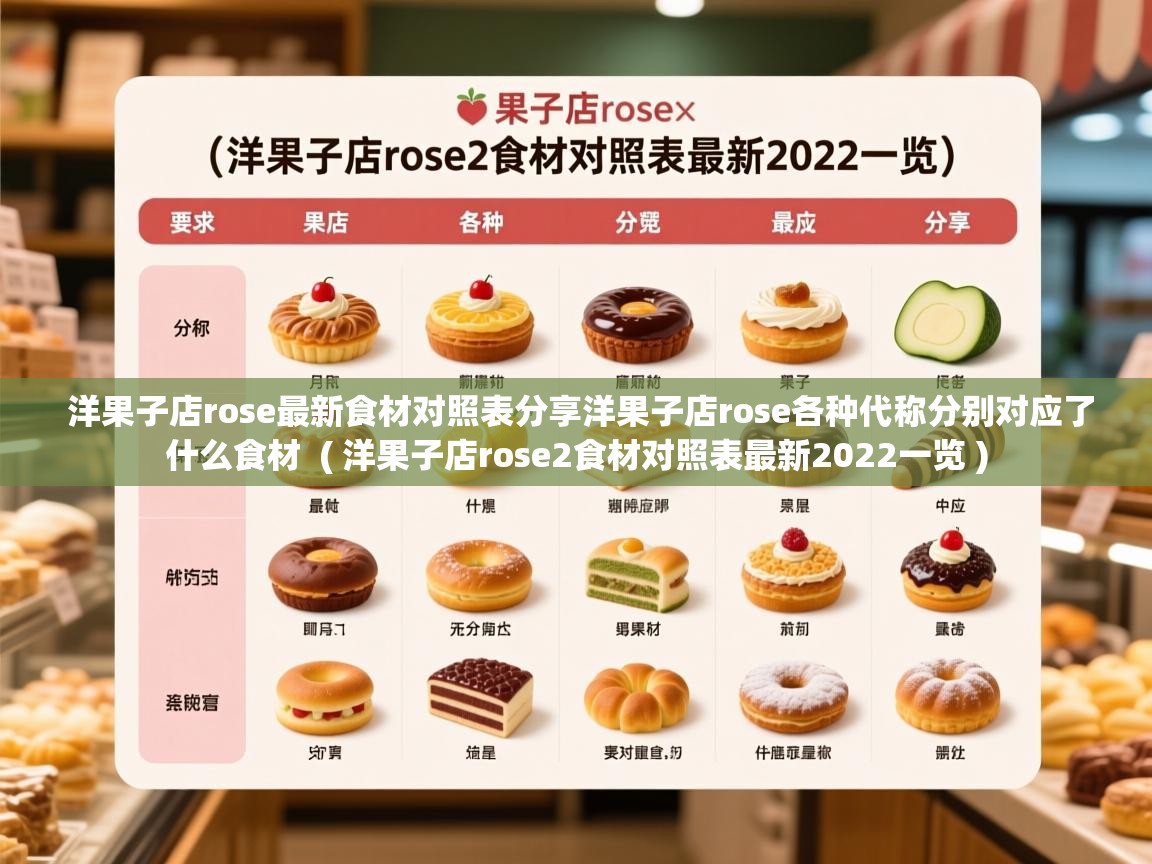 洋果子店rose最新食材对照表分享洋果子店rose各种代称分别对应了什么食材 ( 洋果子店rose2食材对照表最新2022一览 ) 洋果子店rose最新食材对照表分享洋果子店rose各种代称分别对应了什么食材 ( 洋果子店rose2食材对照表最新2022一览 )