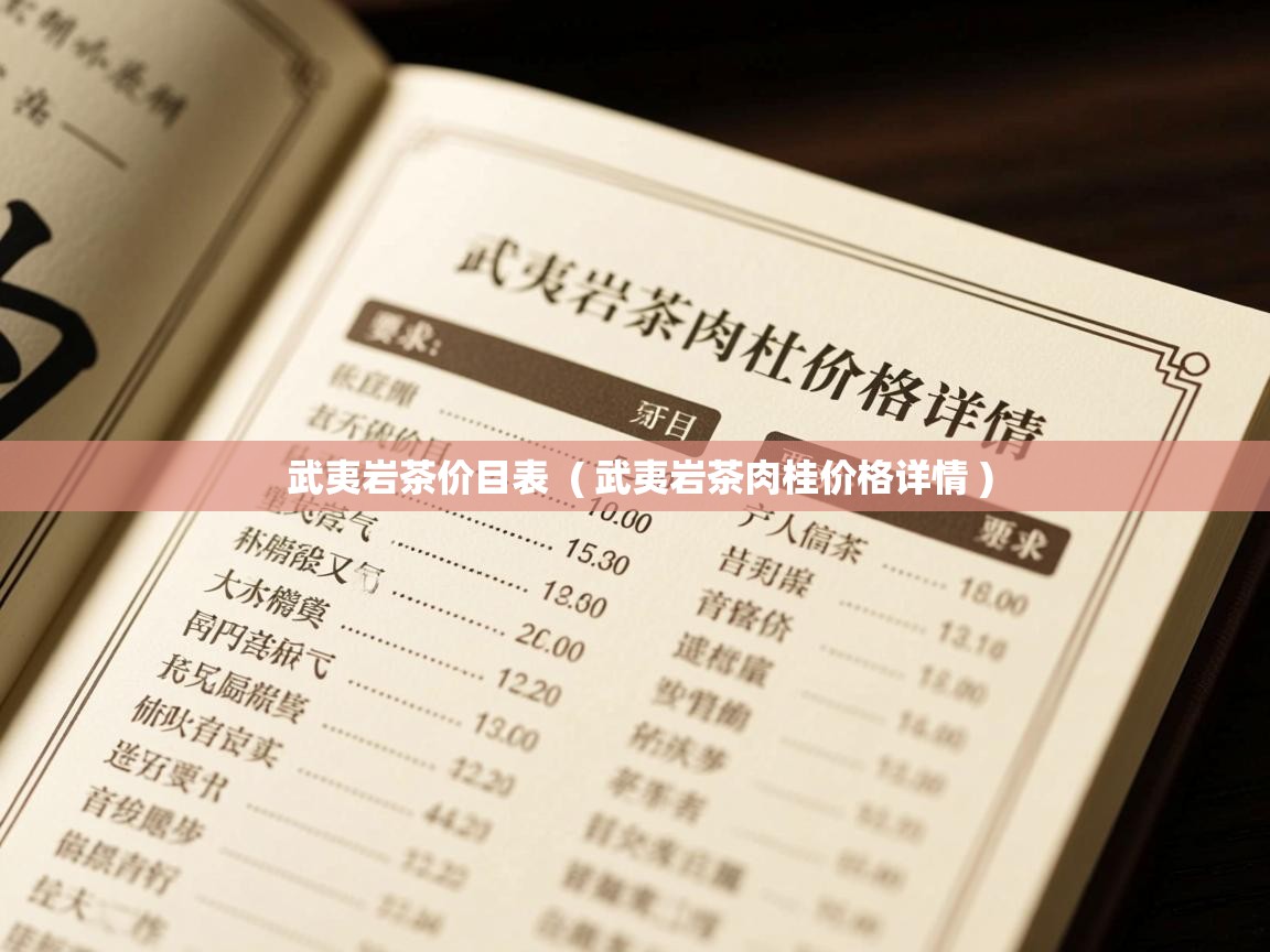  武夷岩茶价目表  ( 武夷岩茶肉桂价格详情 )